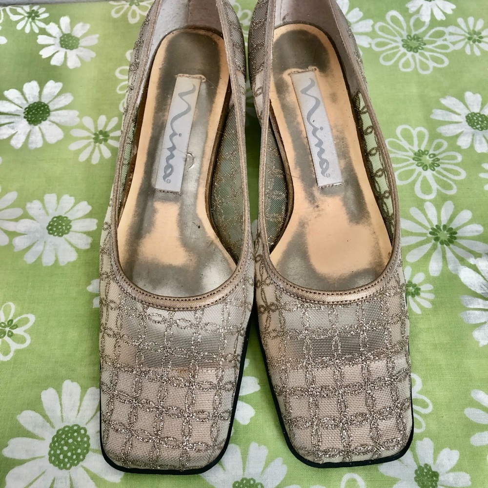 Vintage 60s mod gold shoes